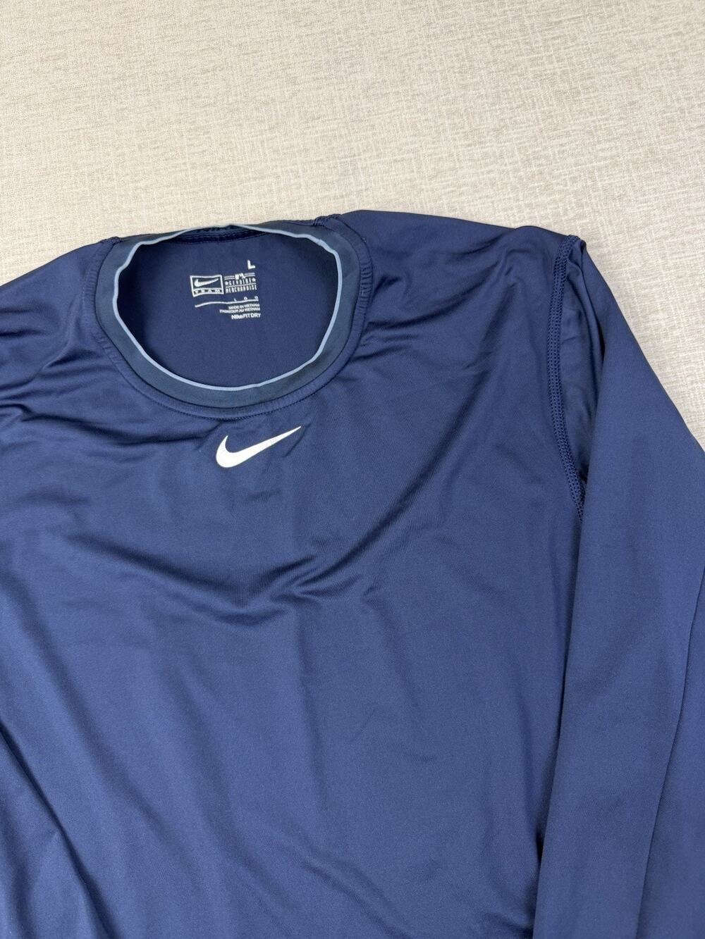 Nike MLB Team Men’s Large Navy Fit Dry Compression Long Sleeve Shirt